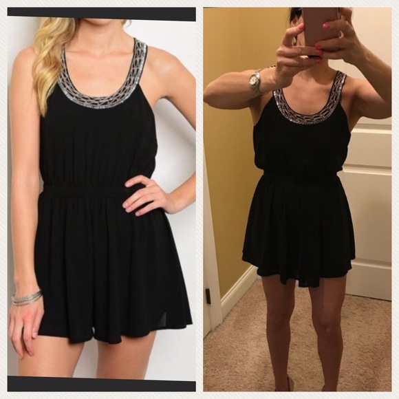 The clothing co. beaded romper black M - Picture 3 of 7